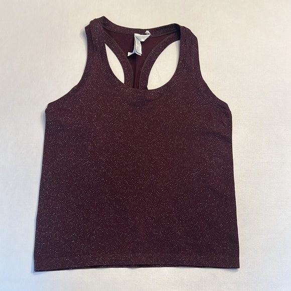 NWT Athleta Momentum Seamless Tank Burgundy Sparkle - Picture 7 of 8